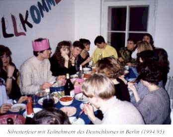 Silvesterfeier mit Teilnehmern des Deutschkurses in Berlin (1994/95)