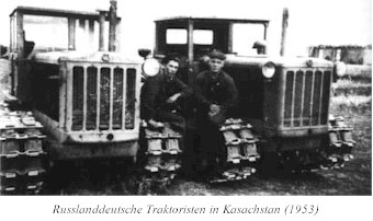 Russlanddeutsche Traktoristen in Kasachstan (1953)