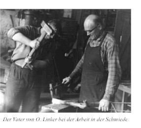 der vater von o. linker bei der arbeit in der schmiede